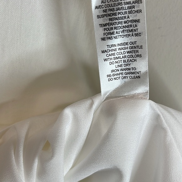 Dynamite NWT Cutout Flare Mini Dress Ivory Smocked Slub Sweetheart Neckline M - Picture 7 of 12